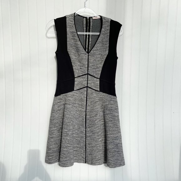 Rebecca Taylor Melange Knit Dress Grey Black Medium - Picture 3 of 9